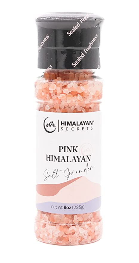 Himalayan Secrets Natural Pink Cooking Salt in Refillable Grinder -8